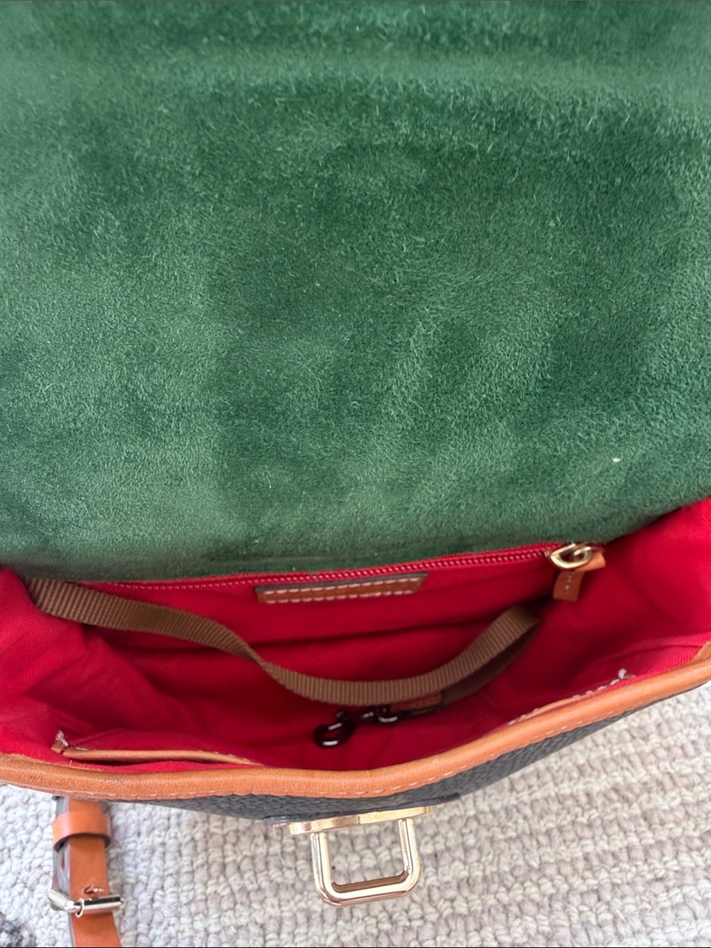 Vintage Dooney & Bourke Black and Brown Leather Crossbody Saddle Bag - Picture 3 of 6